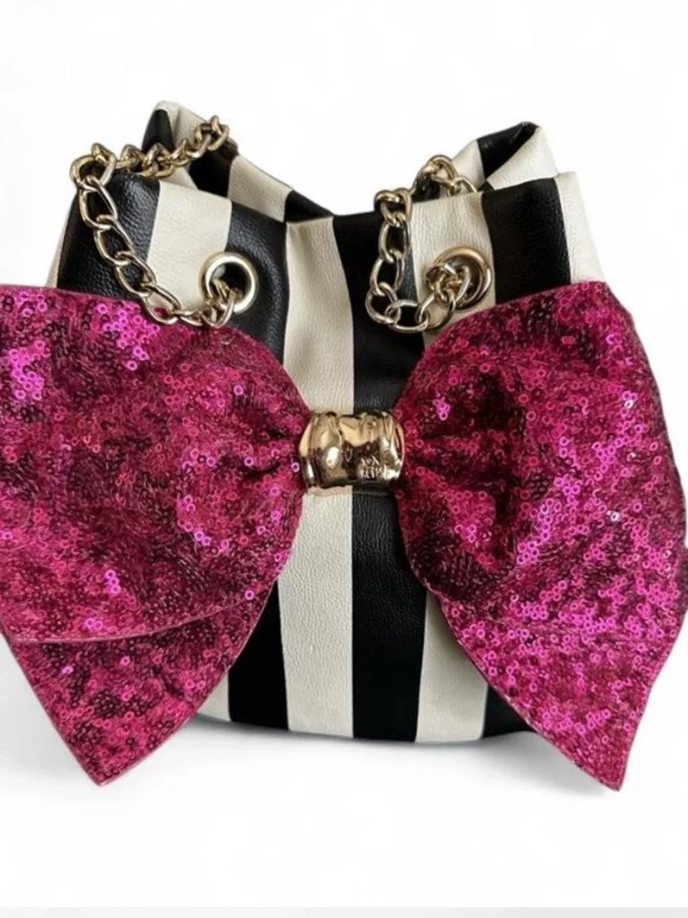 Betsey Johnson Floral Lined Handbag Interior - Pink & Green